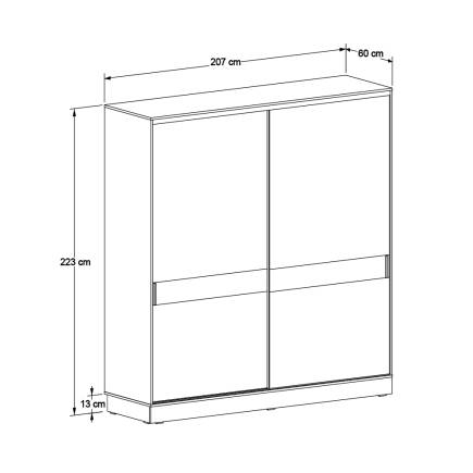 Milano Sürgülü Gardırop - Vizon/Zebra 207x223x60 cm - 9