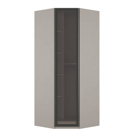 Milano Tek Kapaklı Aynalı Köşe Gardırop - Trend Gri 90x223x90 cm - 7