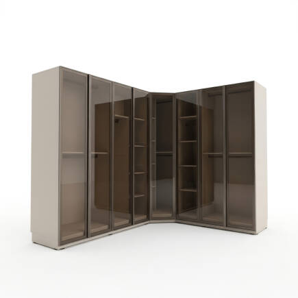 Milano Tek Kapaklı Aynalı Köşe Gardırop - Trend Gri 90x223x90 cm - 9