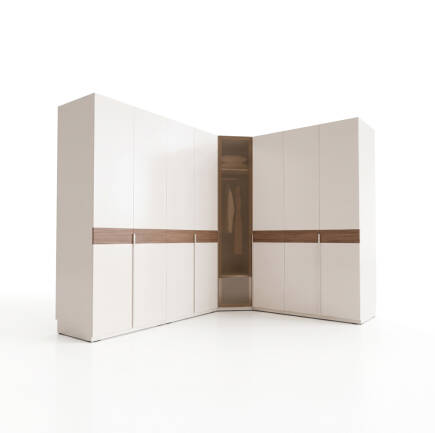 Milano Tek Kapaklı Aynalı Köşe Gardırop - Trend Gri 90x223x90 cm - 10