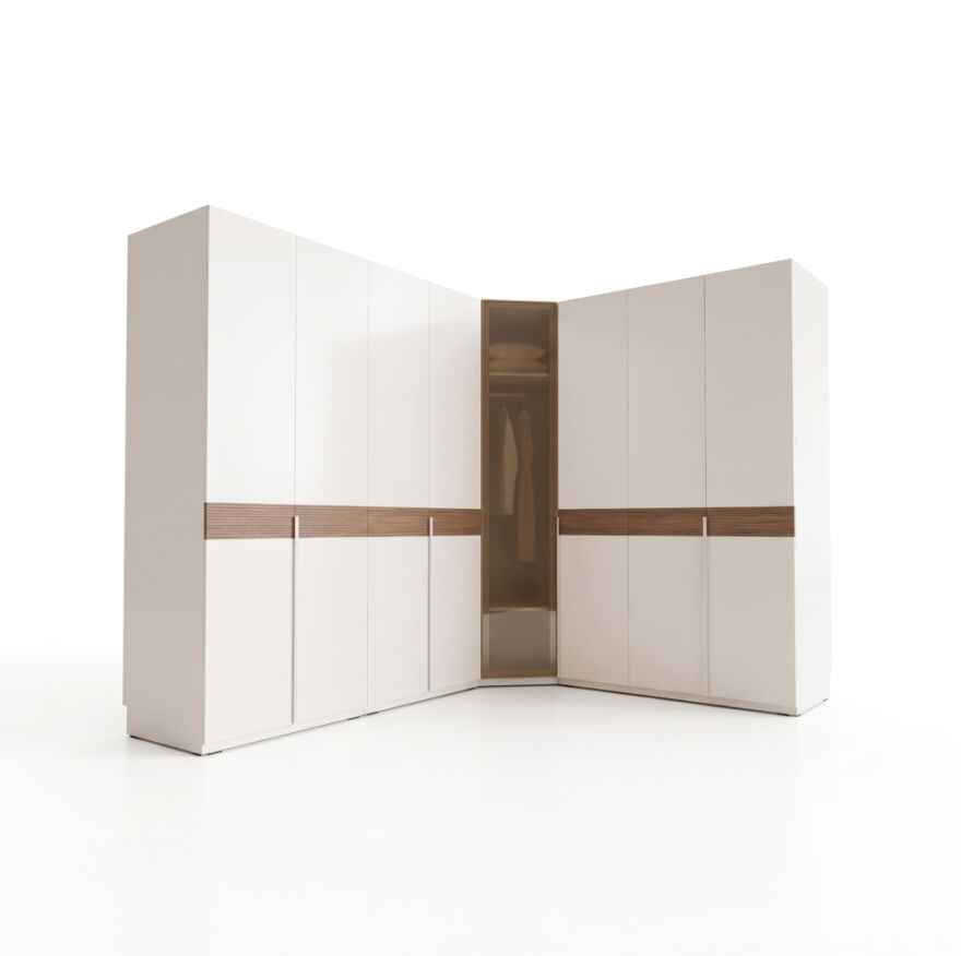 Milano Tek Kapaklı Aynalı Köşe Gardırop - Trend Gri 90x223x90 cm - 10