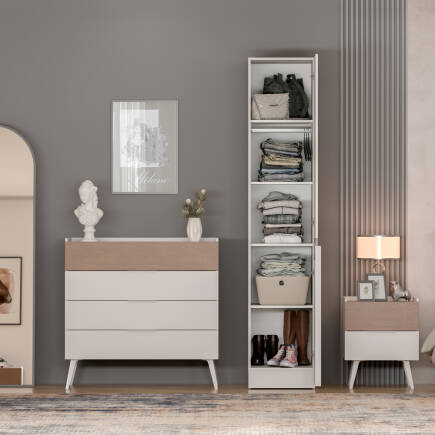 Milano Tekli Gardırop Gövdesi - Vizon 45x223x60 cm - 2