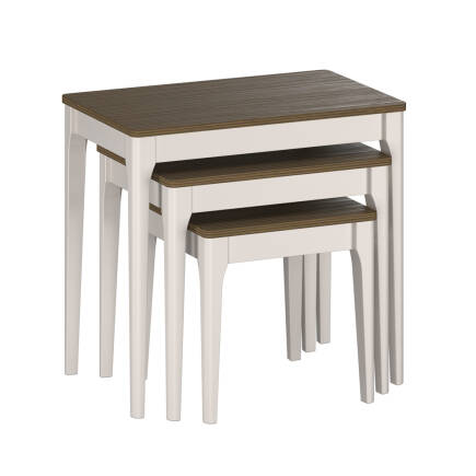 Milano Üçlü Zigon Sehpa - Vizon/Zebra 64x60x40 cm - Adore Mobilya