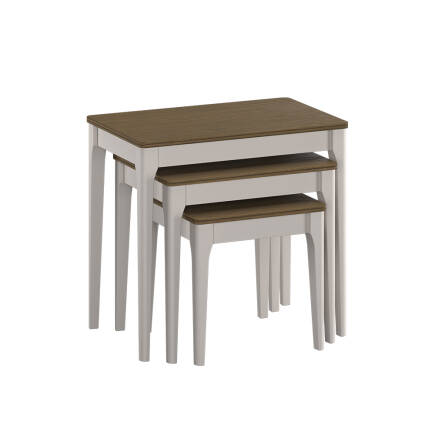 Milano Üçlü Zigon Sehpa - Vizon/Zebra 64x60x40 cm - 3