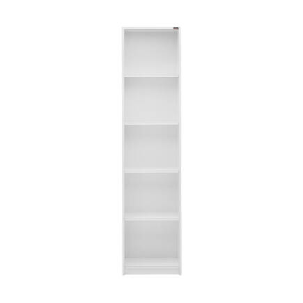 Modern 5 Raflı Kitaplık - Parlak Lake Beyaz 43x182x26 cm (GxYxD) - 5