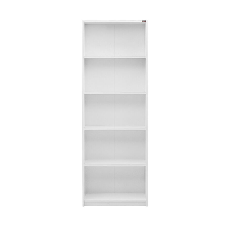 Modern 5 Raflı Kitaplık - Parlak Lake Beyaz 64x182x26 cm (GxYxD) - 3