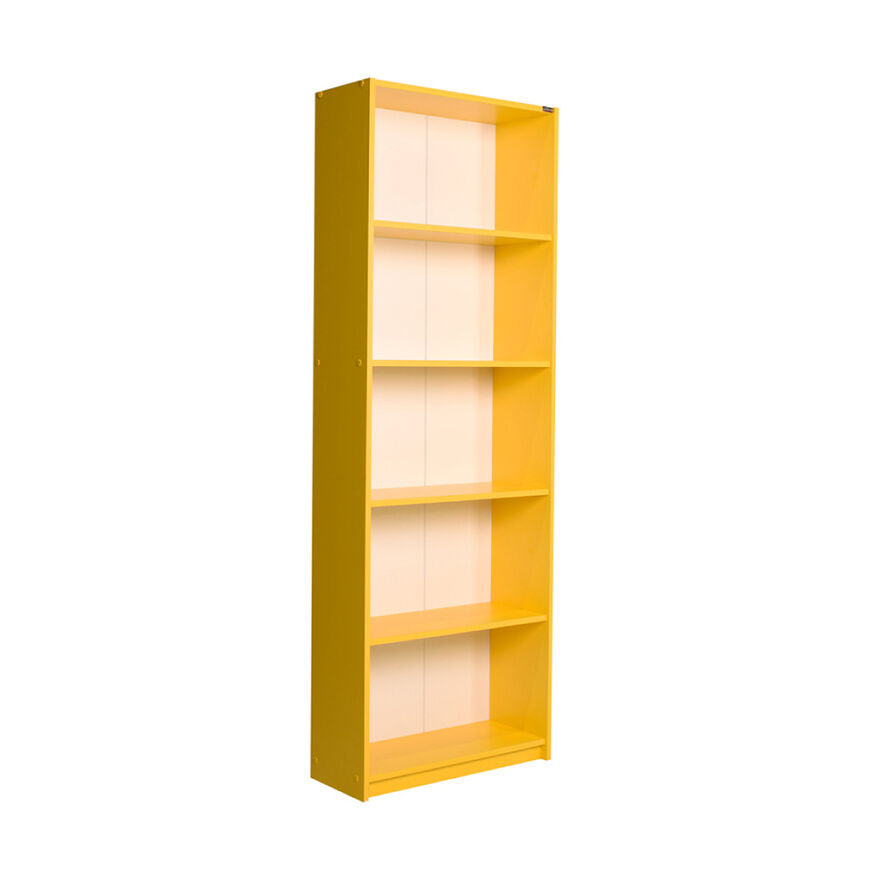 Modern 5 Raflı Kitaplık - Sarı 64x182x26 cm (GxYxD) - 2