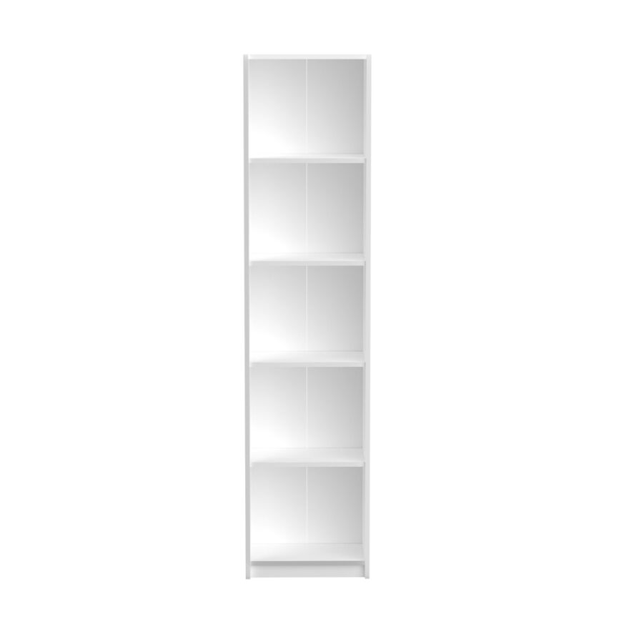 Modern 5 Raflı Kitaplık - Beyaz 43x182x26 cm - 4
