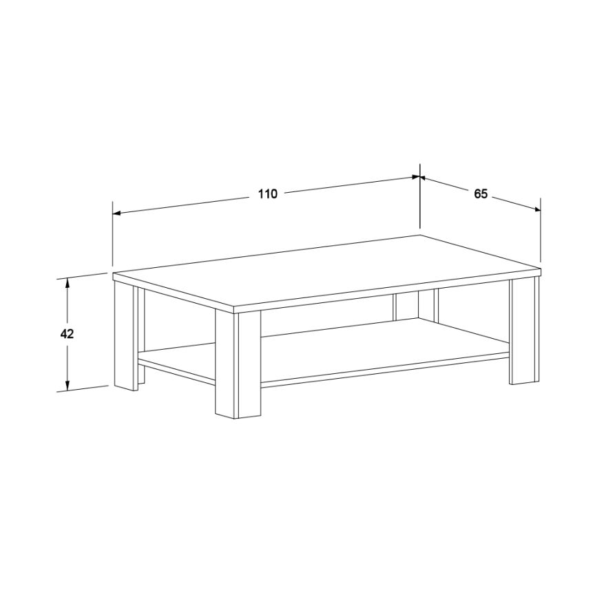 New Line Dikdörtgen Orta Sehpa - Koyu Ceviz (Oslo Ceviz) 110x42x65 cm (GxYxD) - 4