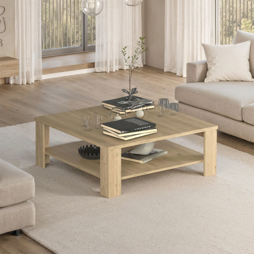 New Line Kare Orta Sehpa - Florida Meşe 90x42x90 cm - 1
