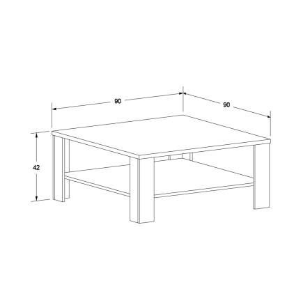 New Line Kare Orta Sehpa - Açık Ceviz (Tori) 90x42x90 cm (GxYxD) - 4