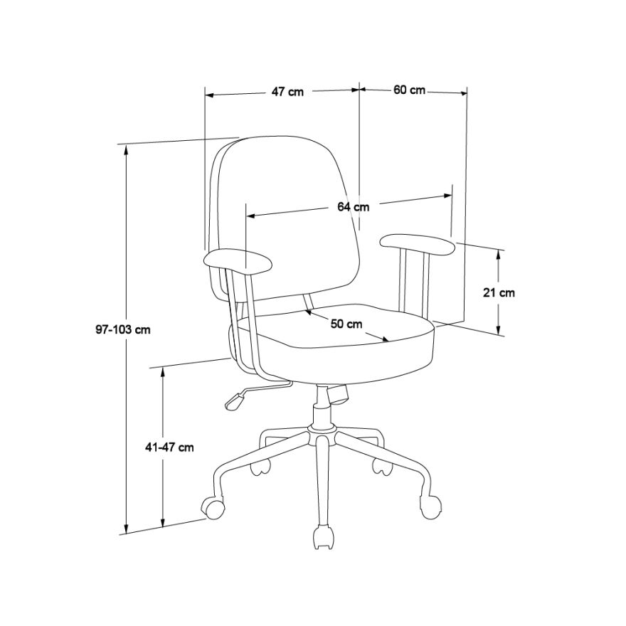 New York Çalışma Sandalyesi - Koyu Gri 65x96,5-102,5x68 cm - 11