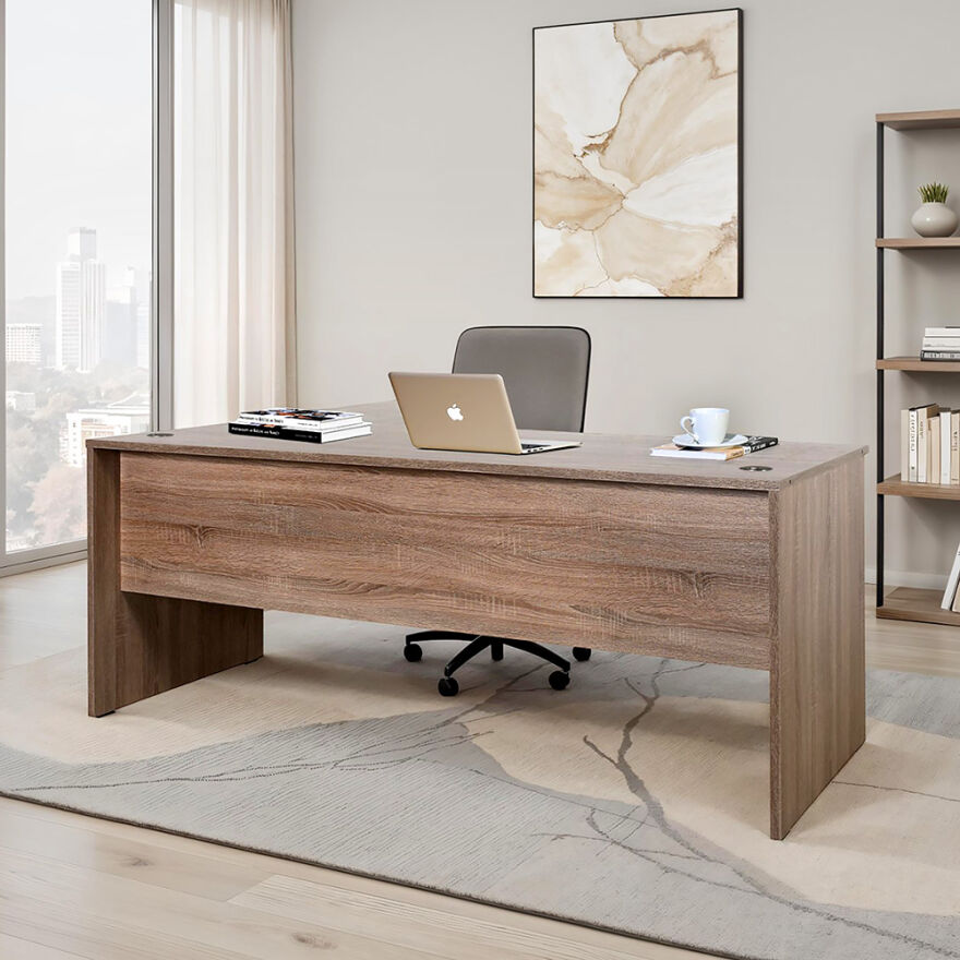Newyork L Ofis Masası-Latte 181x75x148 cm - 1