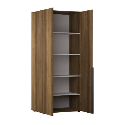 Oryana 2 Kapaklı 5 Bölmeli Gardırop-Koyu Ceviz 90x210x62 cm - 7