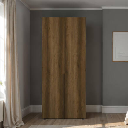 Oryana 2 Kapaklı 5 Bölmeli Gardırop-Koyu Ceviz 90x210x62 cm - 3
