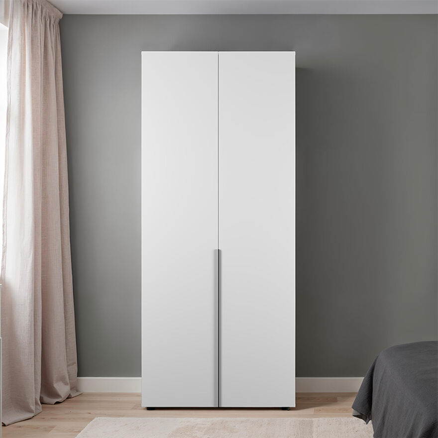 Oryana 2 Kapaklı 5 Bölmeli Gardırop-Mat Lake Beyaz 90x210x62 cm - 3