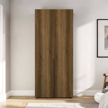 Oryana 2 Kapaklı Ara Bölmeli Gardırop-Koyu Ceviz 90x210x62 cm - 3