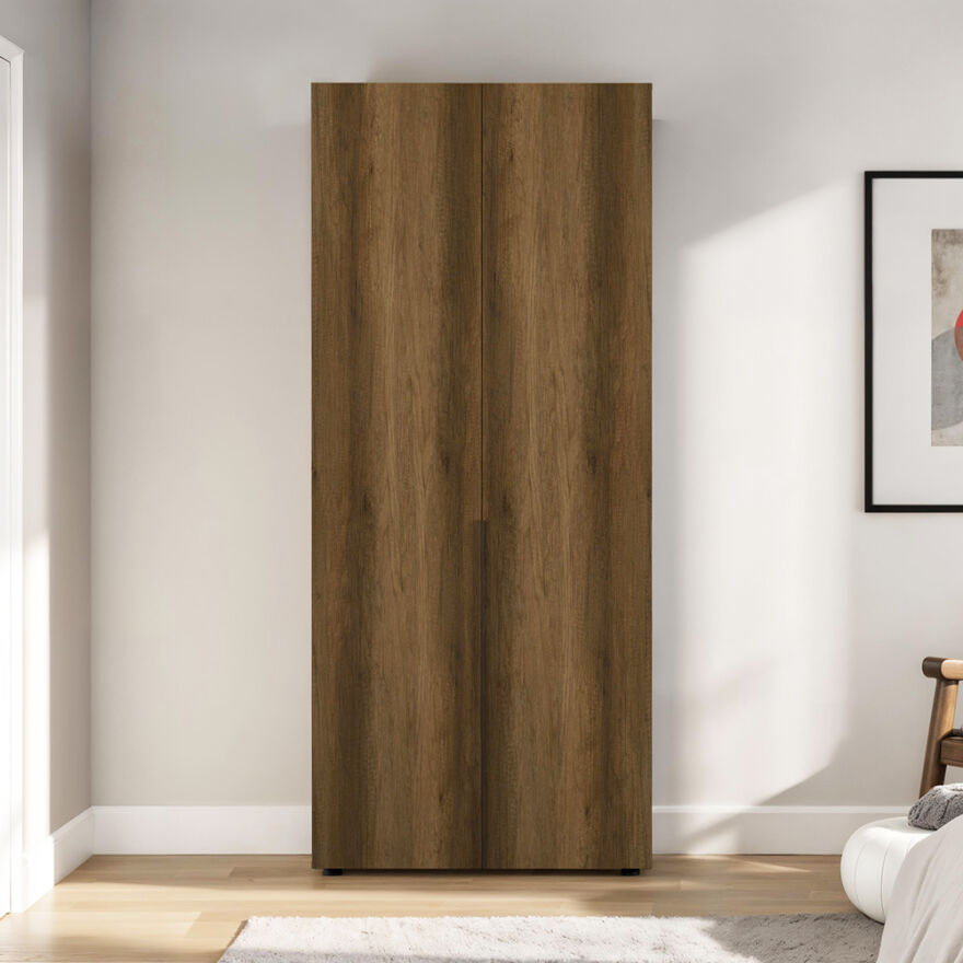 Oryana 2 Kapaklı Ara Bölmeli Gardırop-Koyu Ceviz 90x210x62 cm - 3