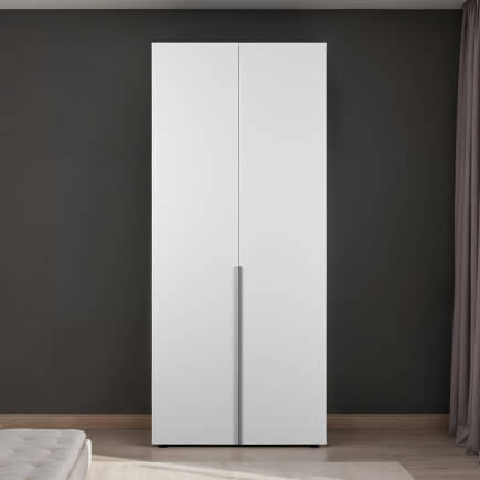 Oryana 2 Kapaklı Ara Bölmeli Gardırop-Mat Lake Beyaz 90x210x62 cm - 3