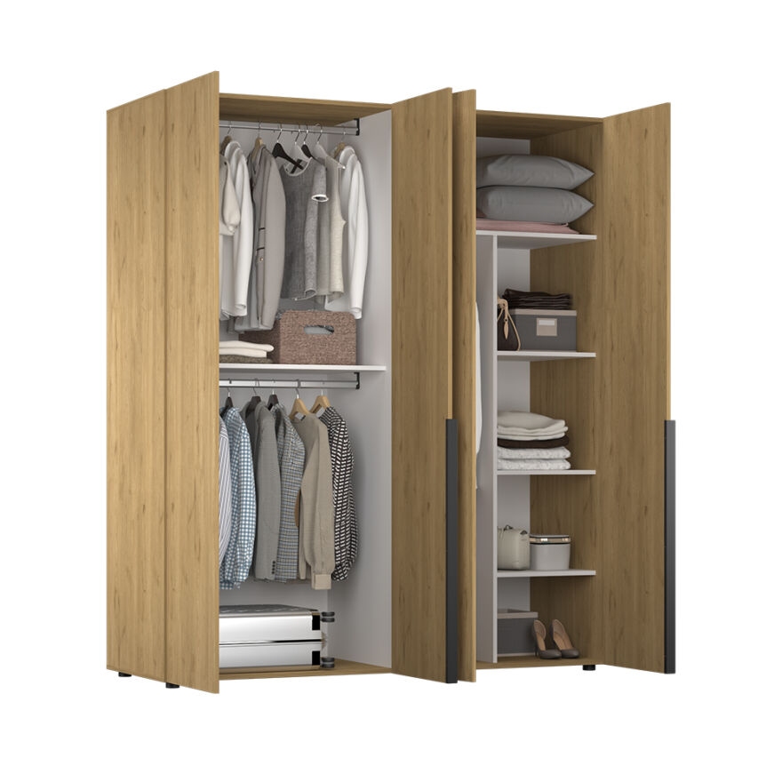 Oryana 4 Kapaklı Gardırop - Florida Meşe 180x210x62 cm - 5