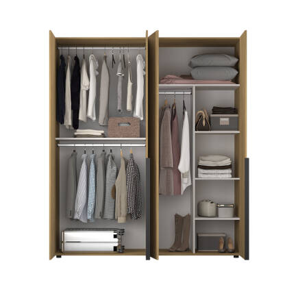 Oryana 4 Kapaklı Gardırop - Florida Meşe 180x210x62 cm - 6