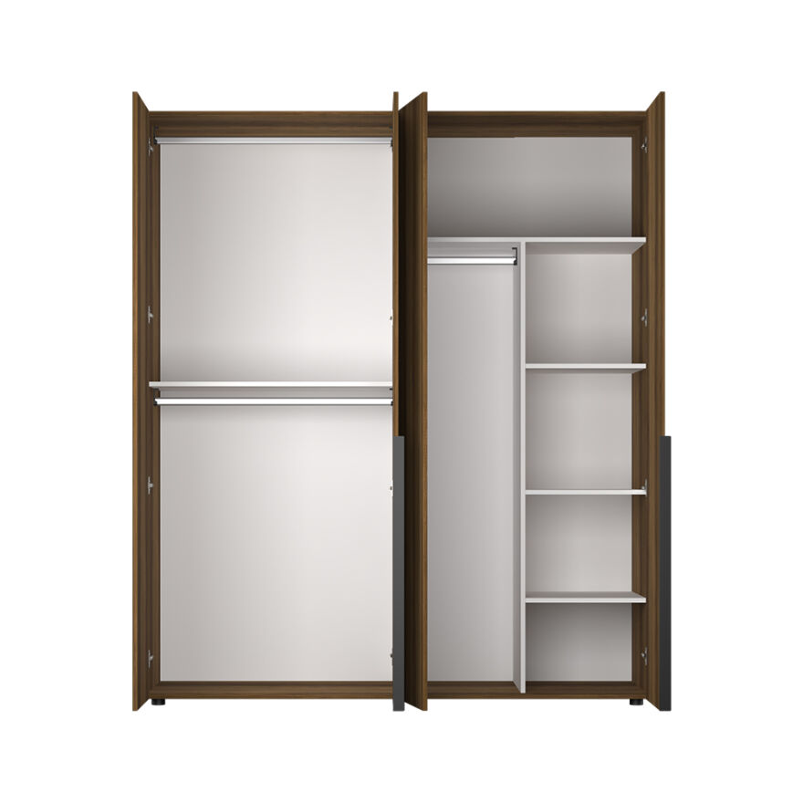 Oryana 4 Kapaklı Gardırop-Koyu Ceviz 180x210x62 cm - 8