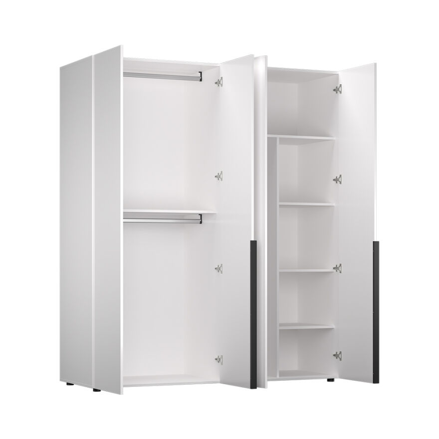 Oryana 4 Kapaklı Gardırop-Mat Lake Beyaz 180x210x62 cm - 7