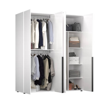 Oryana 4 Kapaklı Gardırop-Mat Lake Beyaz 180x210x62 cm - 5