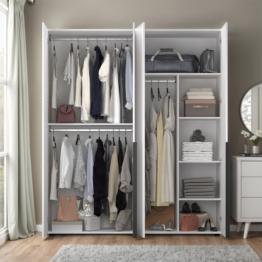 Oryana 4 Kapaklı Gardırop-Mat Lake Beyaz 180x210x62 cm - 4