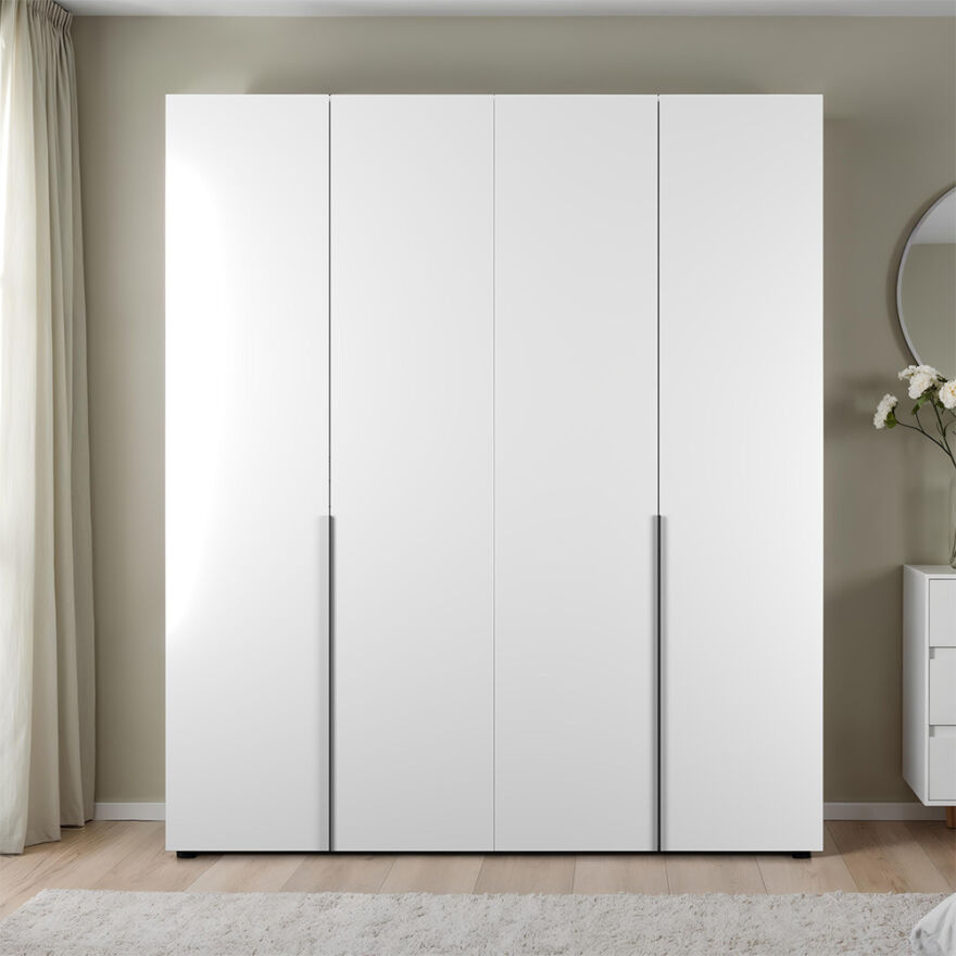 Oryana 4 Kapaklı Gardırop-Mat Lake Beyaz 180x210x62 cm - 3