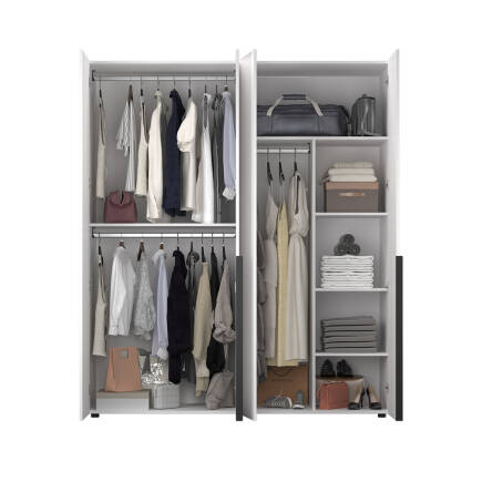 Oryana 4 Kapaklı Gardırop - Diamond Beyaz 180x210x62 cm - 6