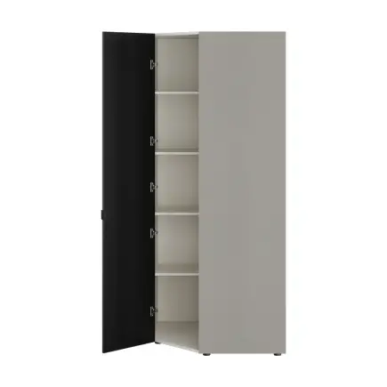 Oryana Tek Kapaklı Aynalı Köşe Gardırop - Trend Gri 90x210x90 cm - 6