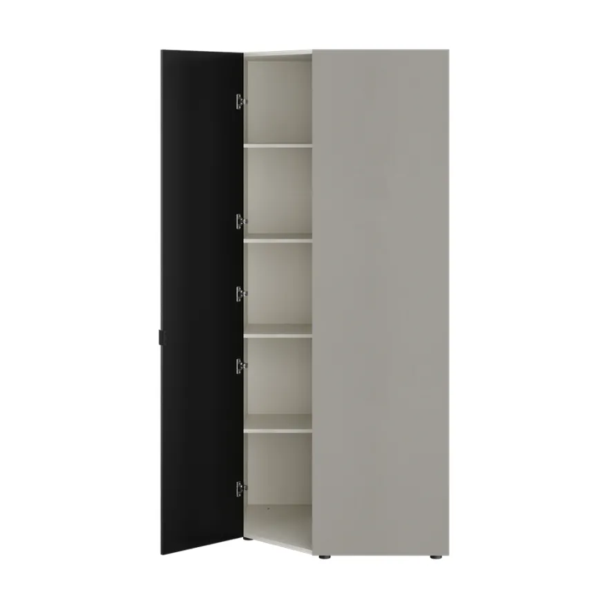 Oryana Tek Kapaklı Aynalı Köşe Gardırop - Trend Gri 90x210x90 cm - 6