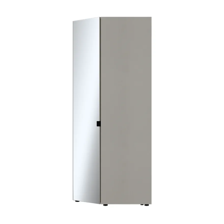 Oryana Tek Kapaklı Aynalı Köşe Gardırop - Trend Gri 90x210x90 cm - 5
