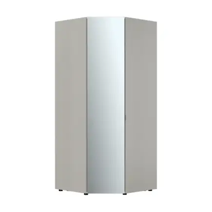 Oryana Tek Kapaklı Aynalı Köşe Gardırop - Trend Gri 90x210x90 cm - 3