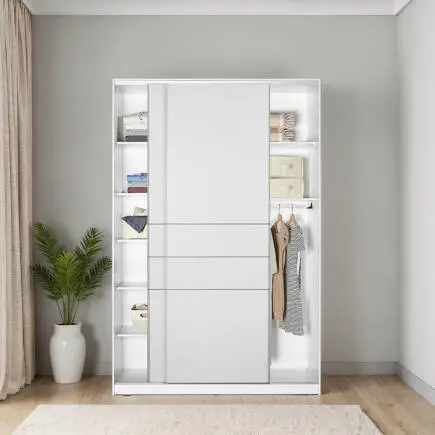 Platinum Plus Sürgülü Gardırop- Mat Beyaz 160x240x60 cm (GxYxD) - 3