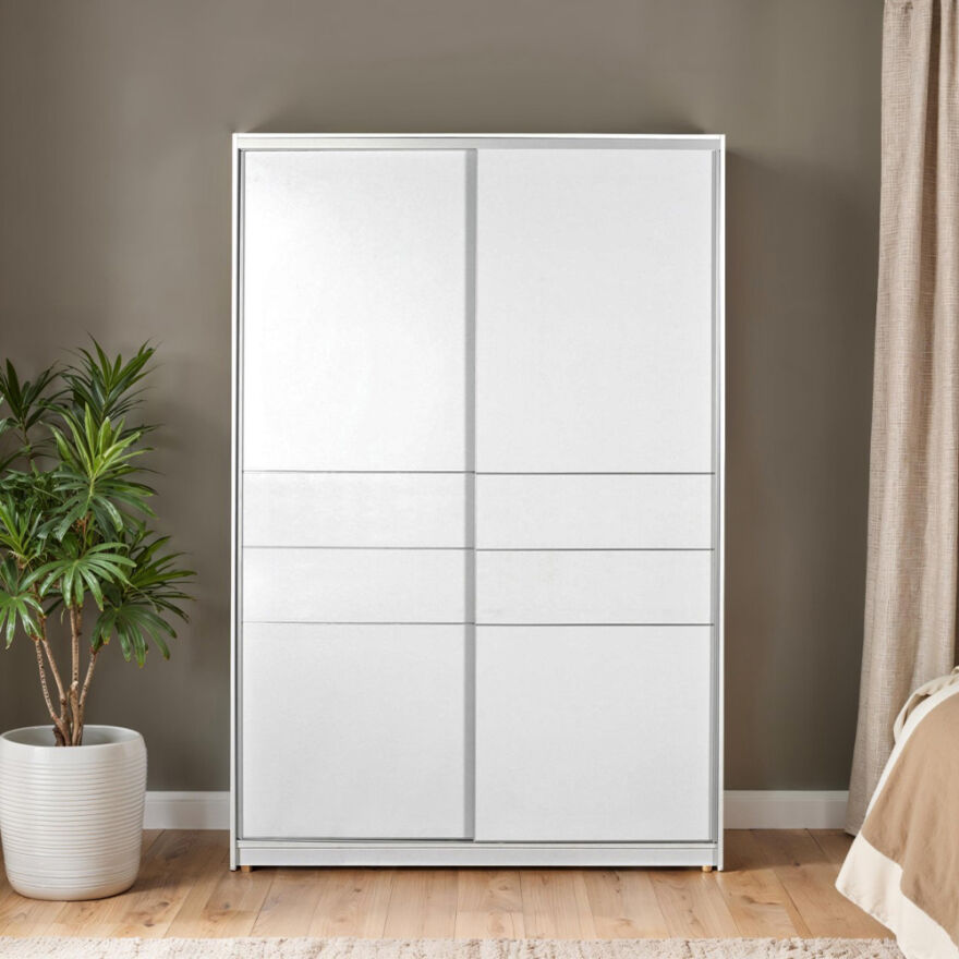 Platinum Plus Sürgülü Gardırop- Mat Beyaz 160x240x60 cm (GxYxD) - 1