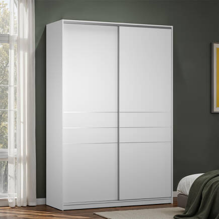 Platinum Plus Sürgülü Gardırop- Mat Beyaz 160x240x60 cm (GxYxD) - 1