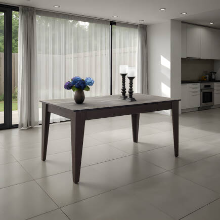 Pool Açılır Yemek Masası-Godiva-Mermer 160-200x75x90 cm (GxYxD) - 1
