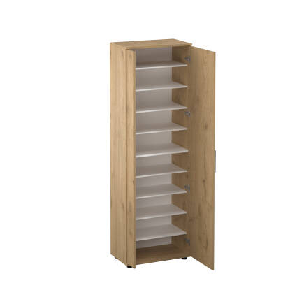 Porto 10 Bölmeli 2 Kapılı Aynalı Ayakkabılık - Florida Meşe 60x187x36 cm - 4