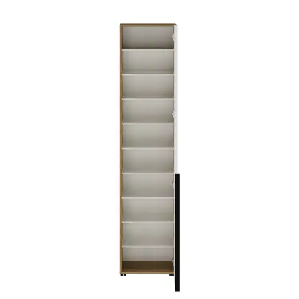 Porto 10 Bölmeli Tek Kapaklı Aynalı Vestiyer - Florida Meşe/Vizon 47x210x34 cm - 7