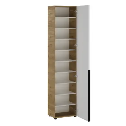 Porto 10 Bölmeli Tek Kapaklı Aynalı Vestiyer - Florida Meşe/Vizon 47x210x34 cm - 6