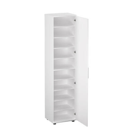 Porto 10 Raflı Tek Kapaklı Aynalı Ayakkabılık-Mat Beyaz 45x187x36 cm (GxYxD) - 4