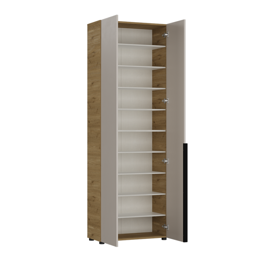 Porto 10 Bölmeli Vestiyer - Florida Meşe/Vizon 72x210x34 cm - 8
