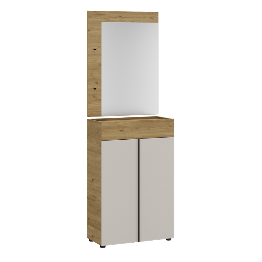 Porto 2 Askılı Aynalı Vestiyer Panosu - Florida Meşe 72x97x3 cm - 2