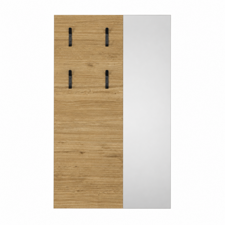 Porto 4 Askılı Aynalı Vestiyer Panosu - Florida Meşe 72x117x3 cm - 5