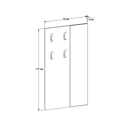 Porto 4 Askılı Aynalı Vestiyer Panosu - Florida Meşe 72x117x3 cm - 6