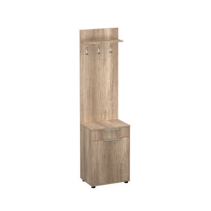 Porto Tek Kapaklı Çekmeceli Portmanto ve Ayakkabılık-Açık Ceviz(Tori) 52x187x36 cm (GxYxD) - 5