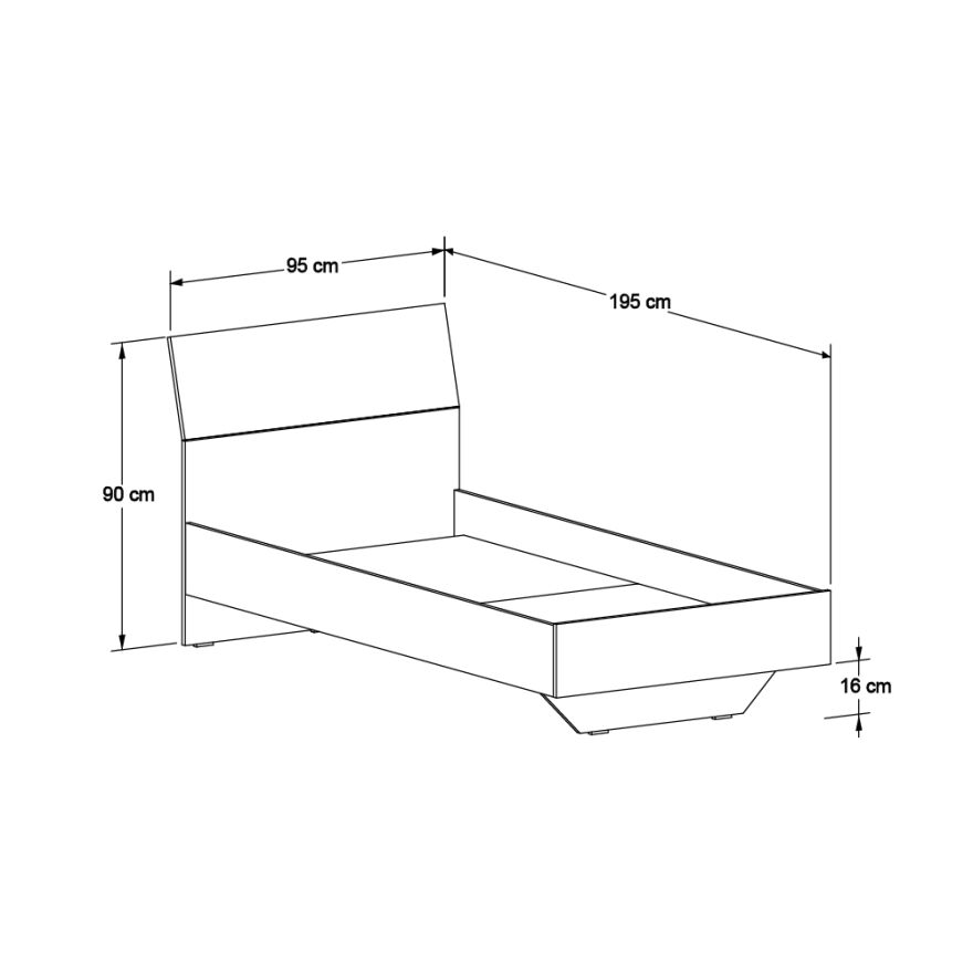 Prestij Tek Kişilik Karyola - Noce Beyaz 95x90x195 cm - 5