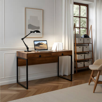 Profile Çekmeceli Çalışma Masası-Koyu Ceviz (Oslo Ceviz) 120x79x60 cm (GxYxD) 